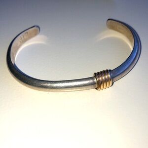 STERLING SILVER w/GOLD CUFF BRACELET
